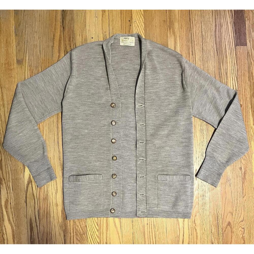 Vintage 70's Warren Knit Cardigan Wool Sweater - M